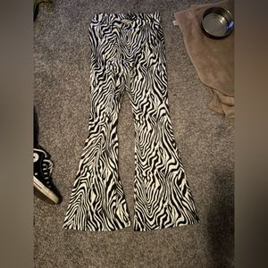 Size medium zebra flare trousers